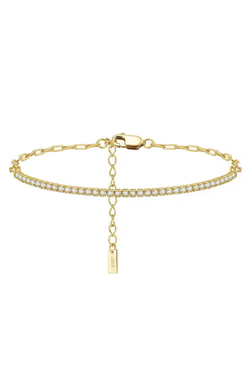 Bratara half tennis din argint rodiat luxury, cristale zirconia 1.5mm, lungime reglabila, dama