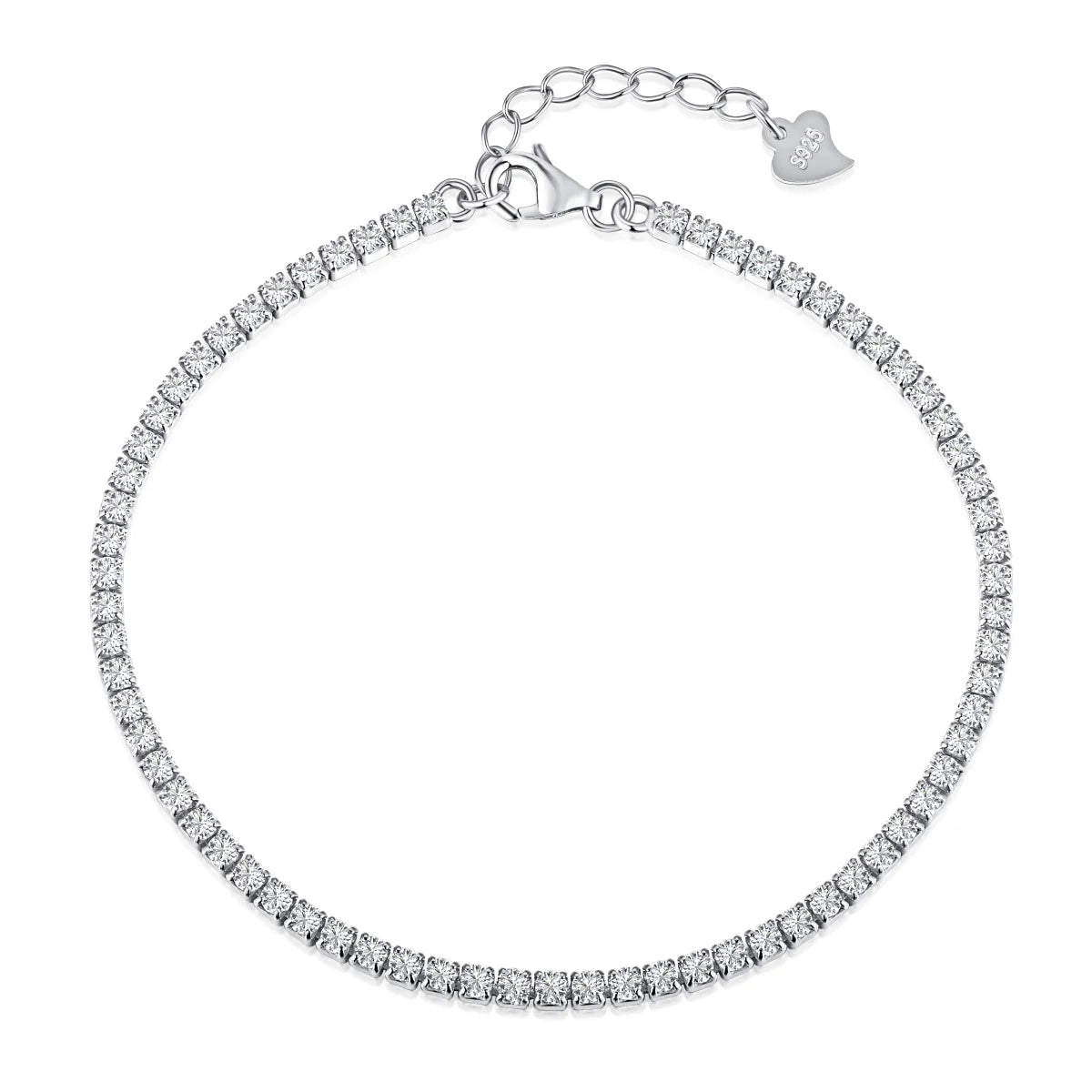 Bratara tennis din argint rodiat luxury, cristale zirconia 2mm, lungime reglabila, dama